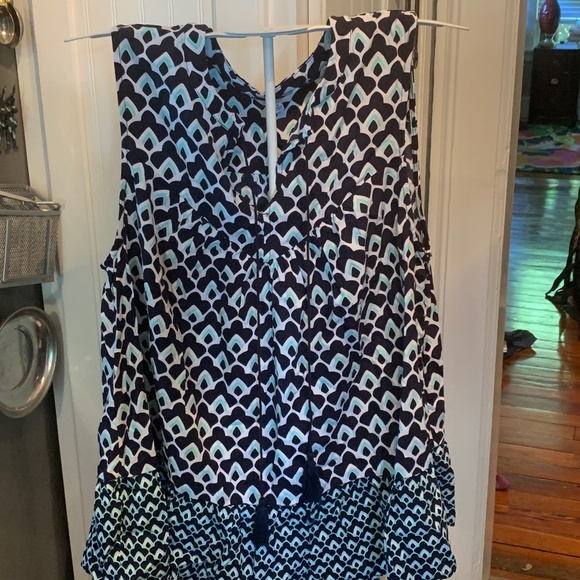 Crown and Ivy rayon sleeveless tasseled top. Worn once - Picture 1 of 5